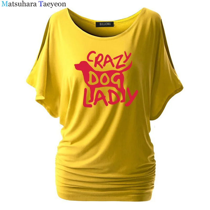 Модная женская футболка с надписью Crazy Dog Lady Повседневная хлопковая хипстерская