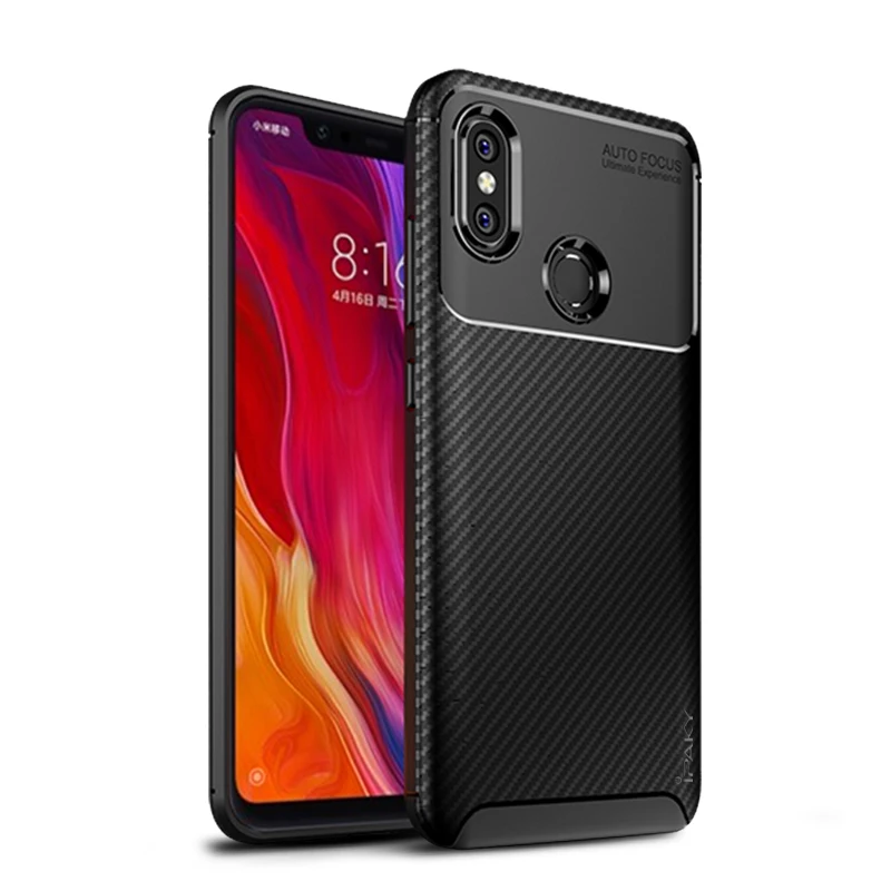 Xiaomi Mi 8 Чехол iPaky чехол из силикона и ТПУ для Xiaomi Mi 8 Lite Pro SE чехол силиконовый мягкий чехол для Xiaomi Mi 8 Pro SE Lite UD чехол - Цвет: Черный