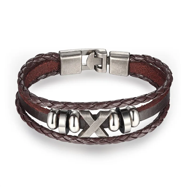 Новинка 2018 браслет из натуральной кожи модные мужские браслеты ювелирные