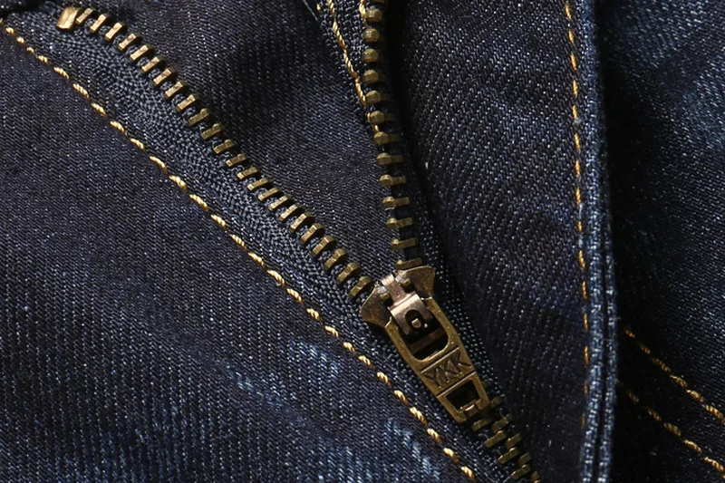 Мужские классические синие простые прямые джинсы Молодежные молодежные модные