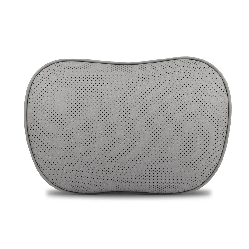 Gray Pillow Подушка для автомобильных путешествий из натуральной кожи с эффектом памяти, подушка для шеи, облегчающая усталость, автомобильный подголовник, поясничное сиденье, офисное, домашнее кресло - Цвет: Gray Pillow
