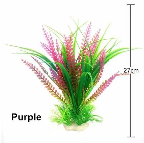 194-purple Пластиковые искусственные украшения для аквариума растения для аквариума водное растение трава орнамент Декор Фон 10 см-27 см 15 видов стилей на выбор - Цвет: 194-purple