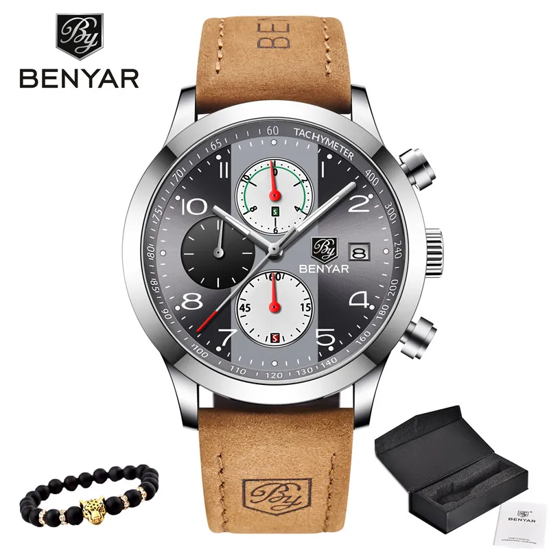 5133-Coffee1 BENYAR, мужские часы/наручные часы, спортивные/цифровые/военные часы, мужские наручные часы, мужские часы, Топ бренд, роскошные, мужские часы, новинка - Цвет: 5133-Coffee1