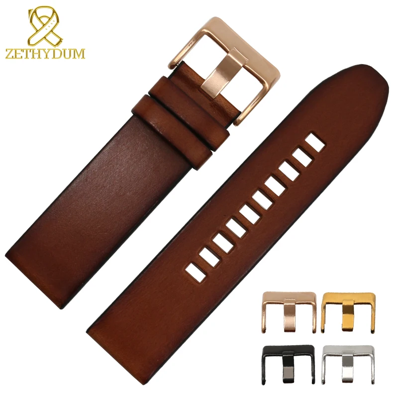 Genuine leather bracelet 24mm 26mm watchband for diesel watch strap wristwatches band DZ4283 DZ7334 DZ7263 DZ4281 DZ4318 | Наручные часы