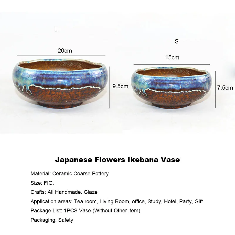 Японский Ikebana цветочный горшок настольная грубая керамическая ваза гидропоники
