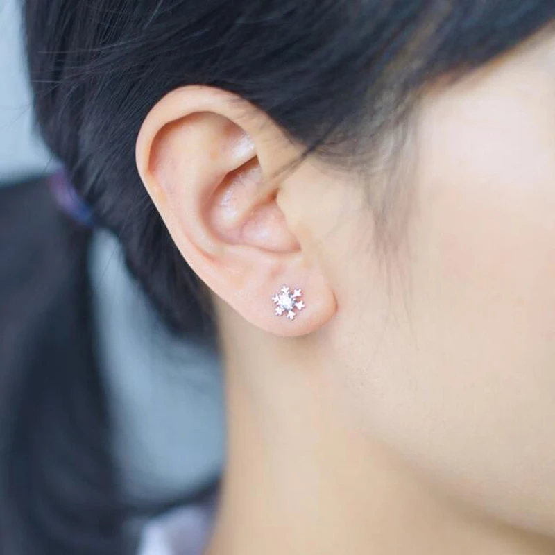 Новые 925 серебро Для женщин серьги гвоздики Модные украшения Мода простой