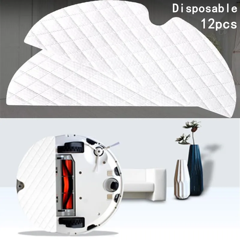 12 шт./лот одноразовые roborock S50 S51 Запчасти половые Тряпки Для Xiaomi пылесос Поколение