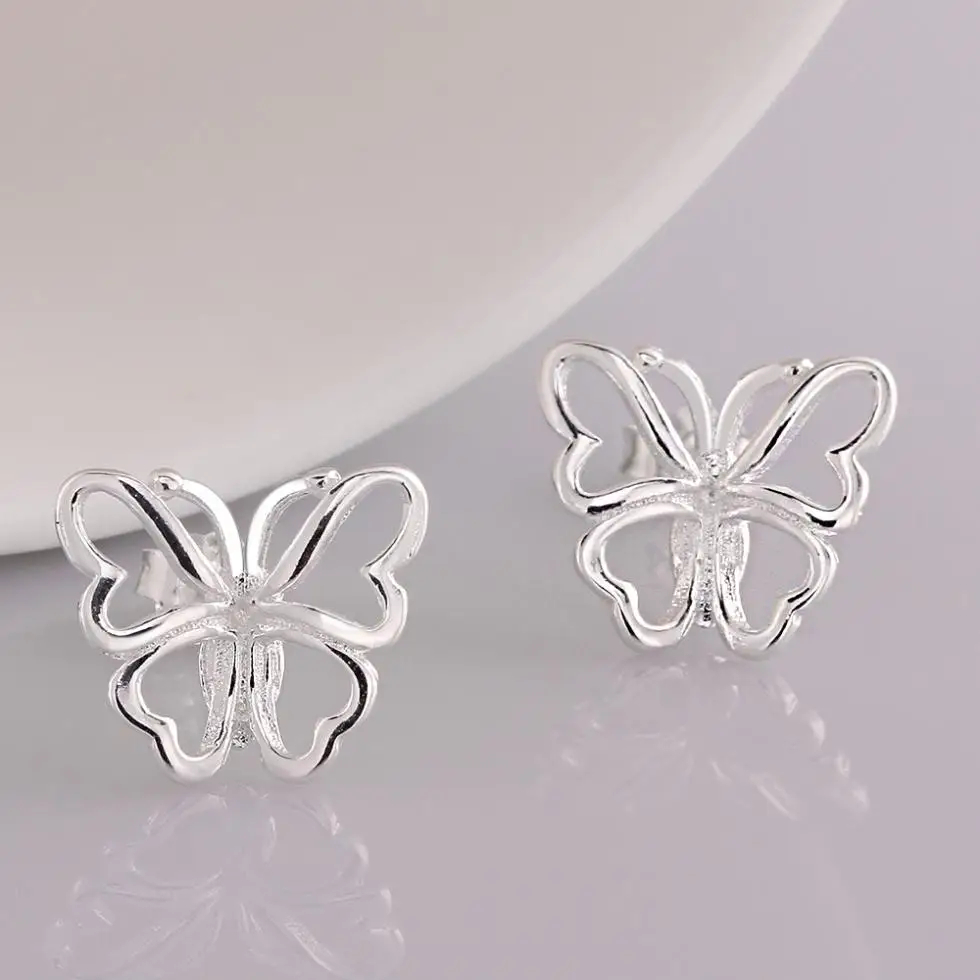 Серьги-бабочки CE665 # bijoux брендовые Ретро Винтажные посеребренные серьги italina |