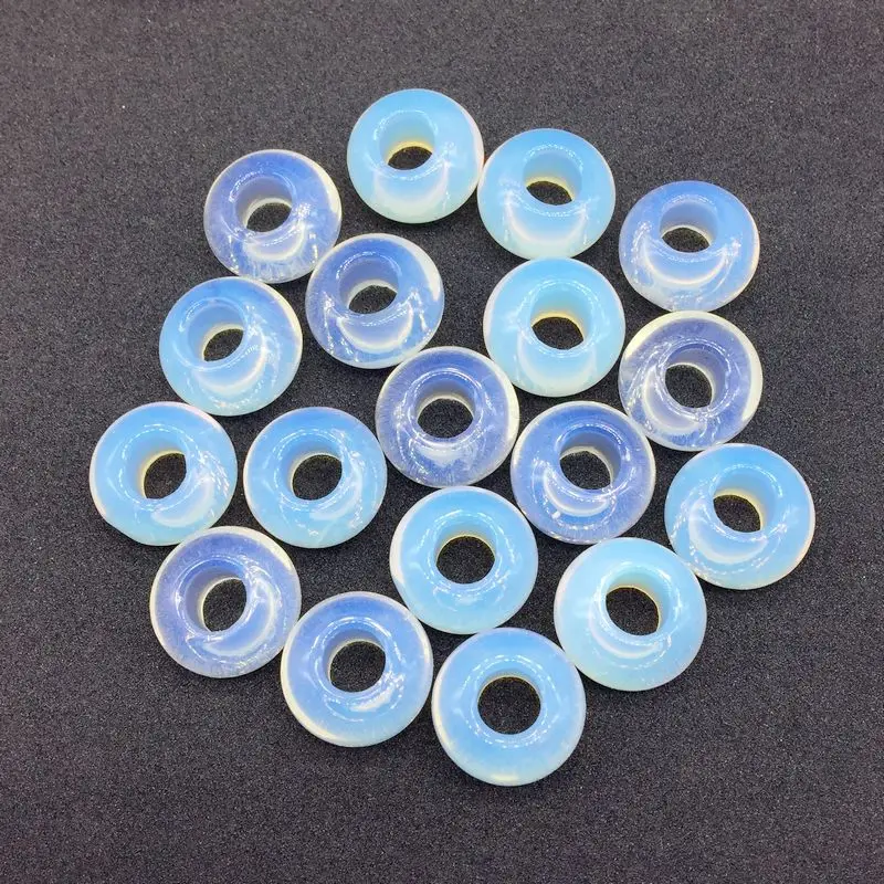 Бусины-Пончики из натурального камня круглые подвески с большим отверстием