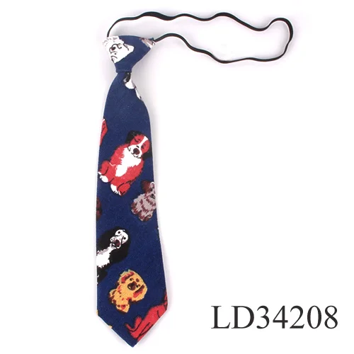 LD34208 Галстук для девочек, льняной галстук с мультяшным принтом для детей, костюмы 6 см, галстуки с принтом, тонкий галстук для мальчиков, резиновый галстук Gravatas - Цвет: LD34208
