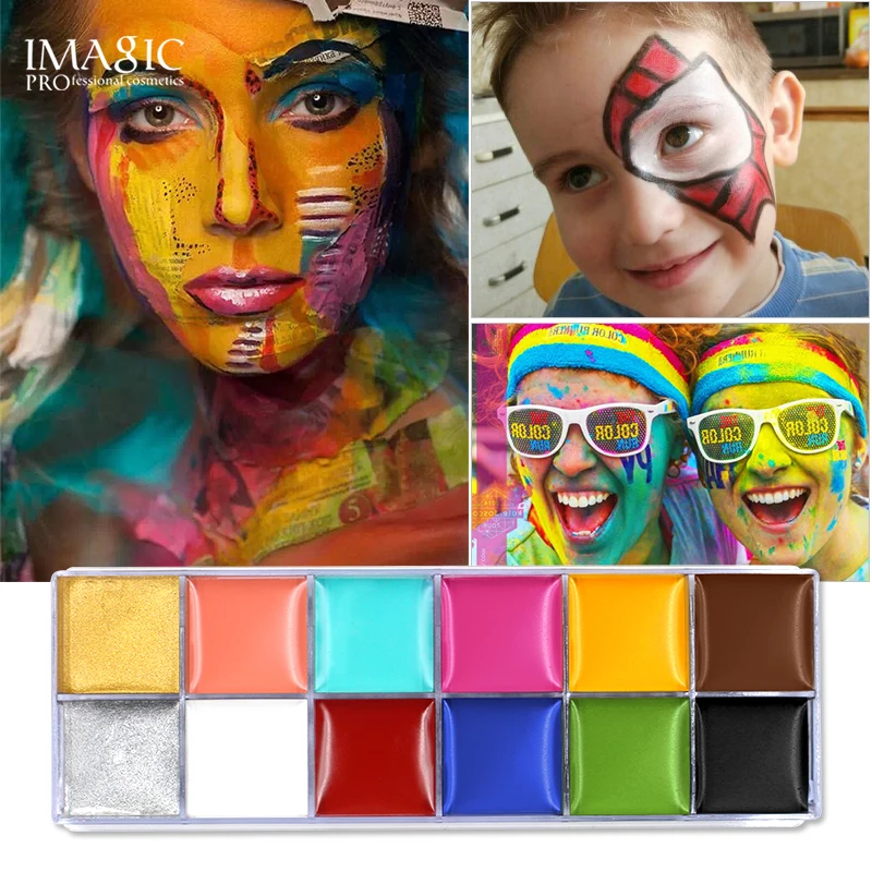IMAGIC 12 цветов флэш тату краска для лица тела масляная искусство рисования на