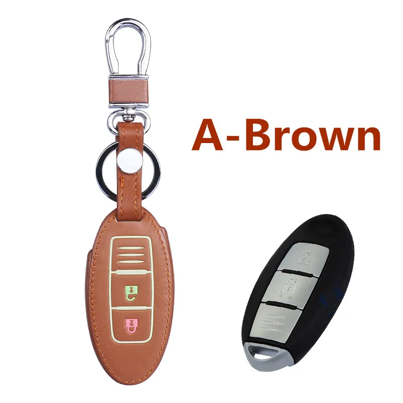 Кожаный чехол для ключей ручной работы автомобилей N-issan GT-R 370Z Note JUKE QASHQAI X-TRAIL MURANO и