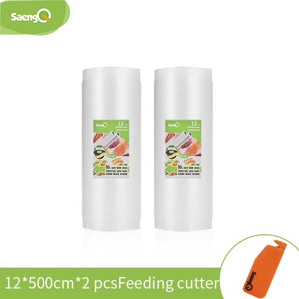 12cm-2pcs SaengQ 5 рулонов/лот Кухня пакеты для вакуумного упаковщика сумки Еда вакуумная сумка для хранения, рулоны для вакуумной упаковки 12/15/20/25/30 см* 500 см - Цвет: 12cm-2pcs