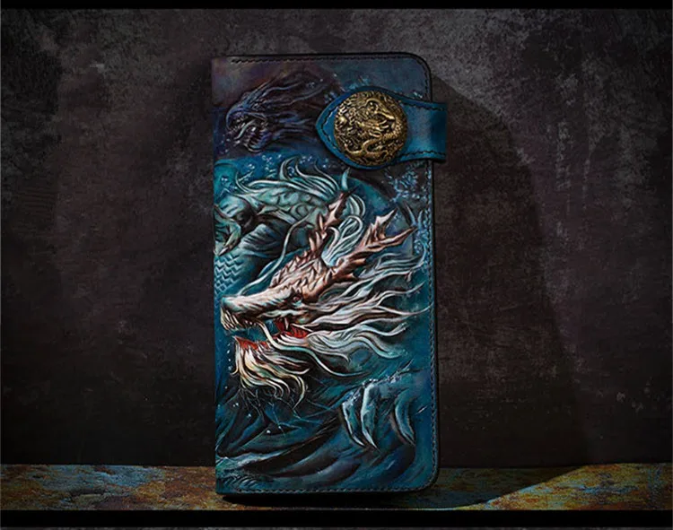 

High-end Handmade Wallets Carving Underworld Mythical This wallet is for display only, not for sale temporarily