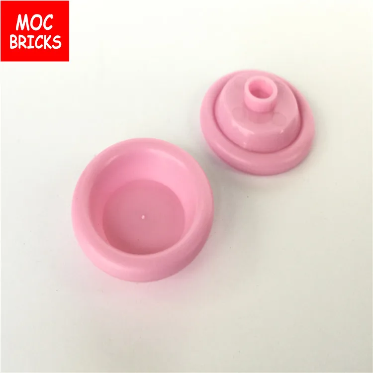 100 шт./лот MOC кирпичи розовые круглые блюда набор 93082f DIY Развивающие строительные