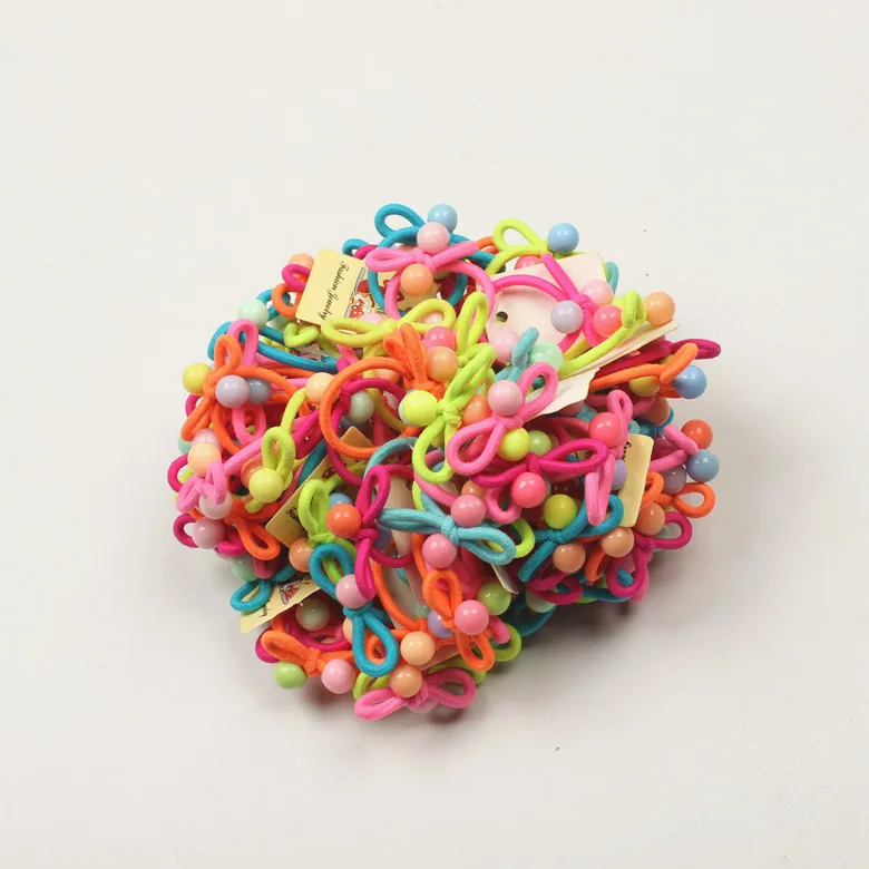 100 шт./лот Детские эластичные мини резинки для волос карамельных цветов