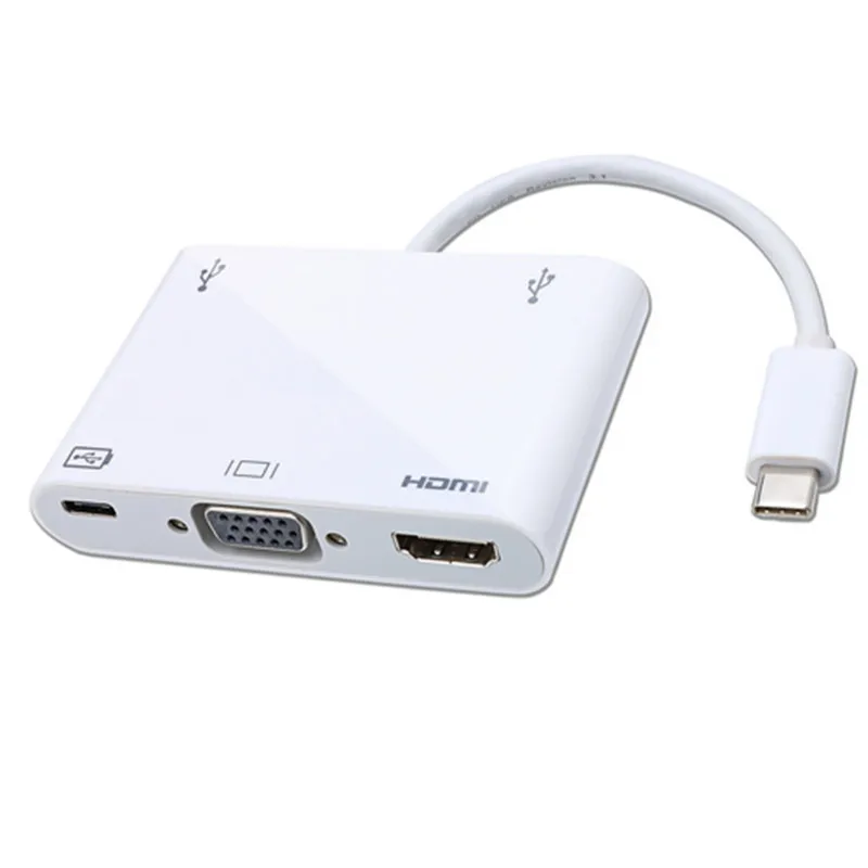 USB 3 1 C Тип к совместимому с HDMI цифровой AV/VGA/USB OTG Женский Зарядное устройство