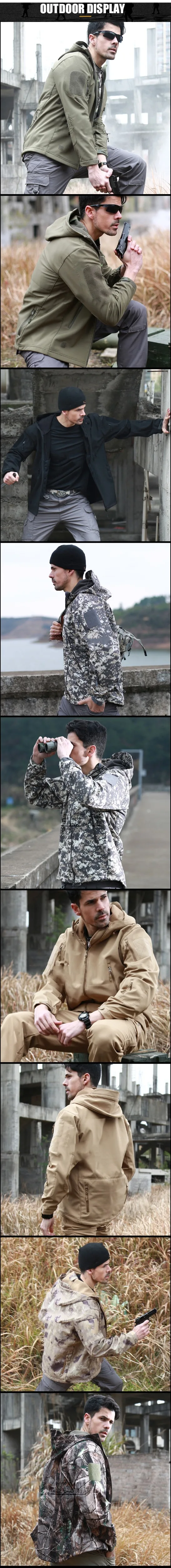 Men Autumn Winter Warm Jackets Fleece Black Green Camo Print Army Military Special Forces Camouflage Suit Military Uniform