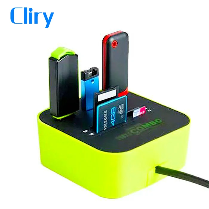 Cliry USB концентратор комбо все в одном 2 0 Micro SD высокоскоростной кардридер 3 порта