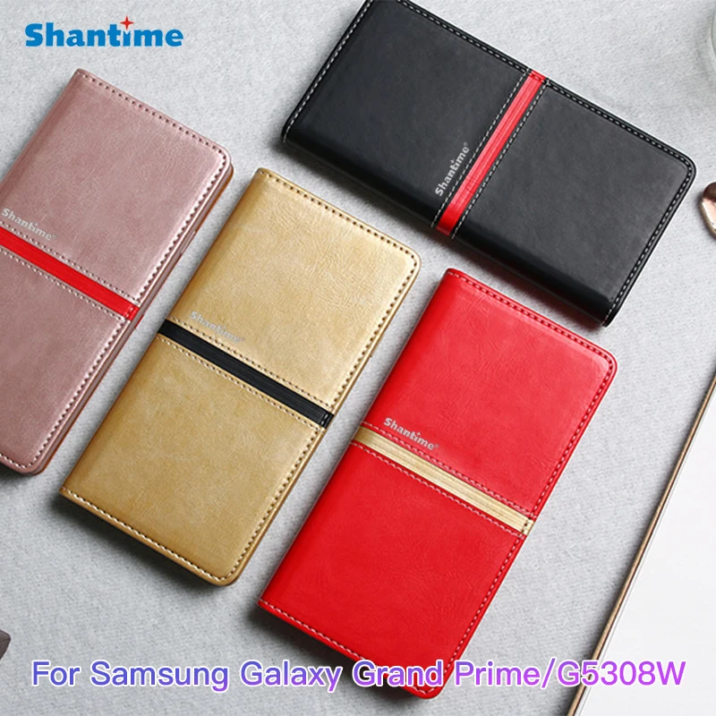 

Vintage Leather Case For Samsung Galaxy Grand Prime Case Soft Silicone Back Cover Book Case For Galaxy G5308W Business Case