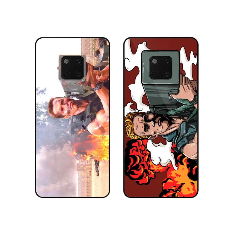 For Huawei Mate 20 Pro Case Schwarzenegger Printed Rocket Glass Cover pro Cartoon Fire Bag |