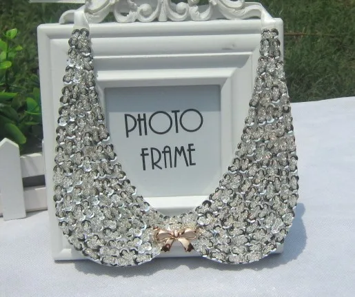 Искусственное ожерелье из шелка и шампанского женское бисера круглый ошейник с