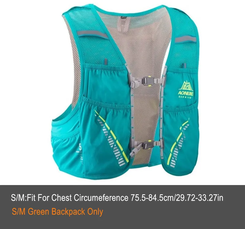 Green-S-Backpack AONIJIE C933 5L Открытый Спорт бег рюкзак марафон Trail Running жилет гидратации пакет для 2L вода сумка Велоспорт Пеший Туризм Сумка - Цвет: Green-S-Backpack