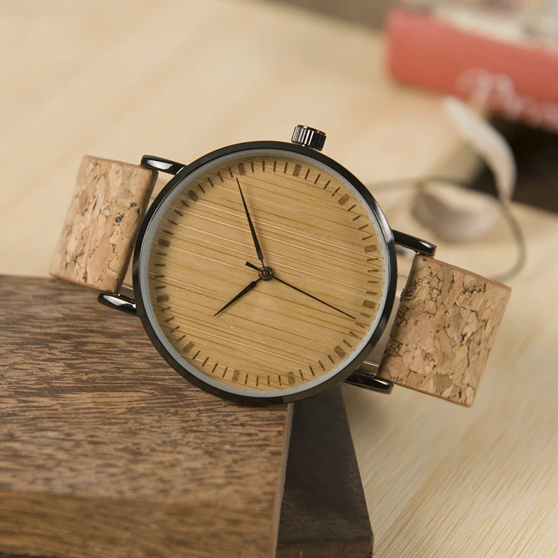 Бобо птица CcE19 Bamboo набрать моды деревянный Часы Mujer кварцевые часы кожаный