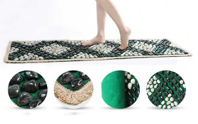 

HANRIVER 150 * 40 cm natural pebbles pedicure foot massager go bai maji stone gravel road refers to linking piece carpet mat