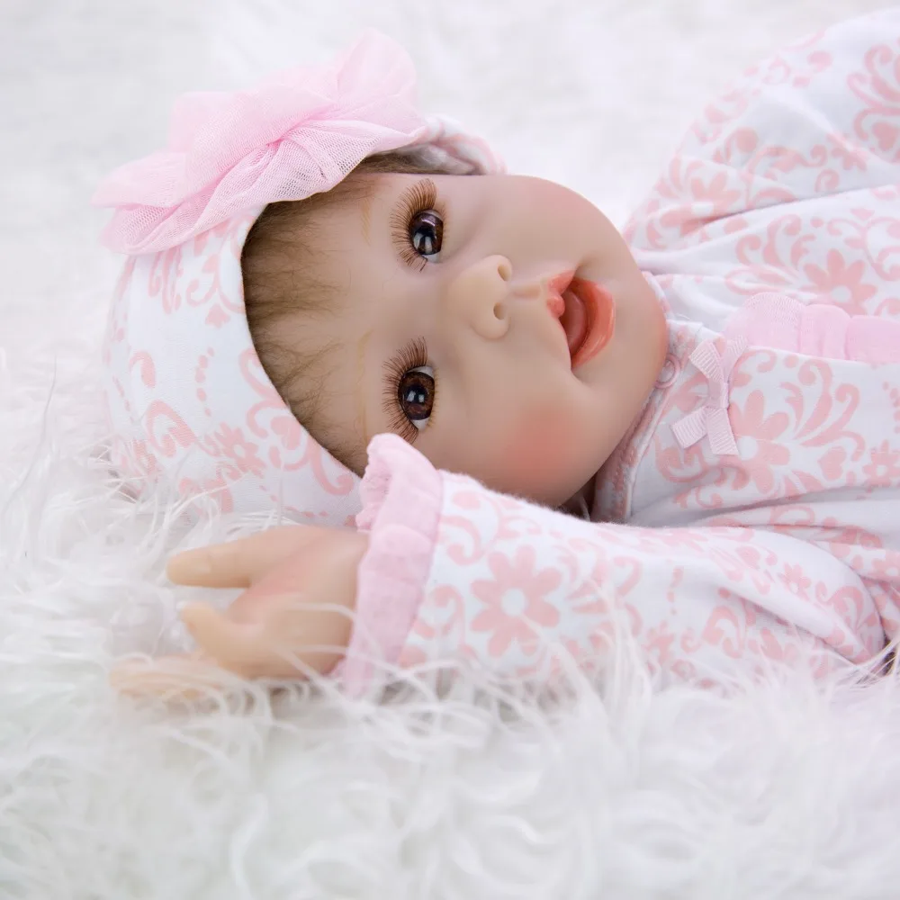 Реалистичная улыбающаяся девочка Bebe, кукла-Реборн, силиконовая кукла для рук и головы, Реалистичная От 0 до 3 месяцев, новорожденная девочка, дети, рождественский подарок