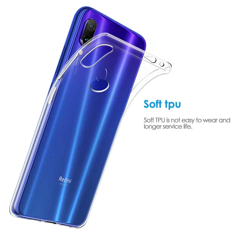 Чехол Xiaomi Redmi 7 6 26 дюймов ультра тонкий прозрачный силиконовый мягкий ТПУ чехол Note защитная задняя