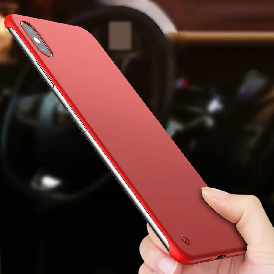 Безрамный чехол для iPhone XS Max 6 6s 7 8 Plus X XR роскошный яркий чистый цвет матовый