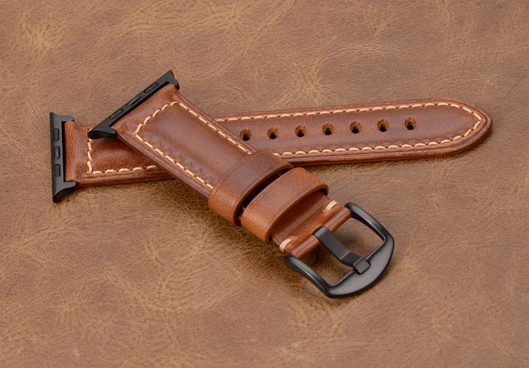 EACHE Oil Wax ремешок из натуральной кожи I Watch кожаный Apple watch Band Series 1& 2& 3
