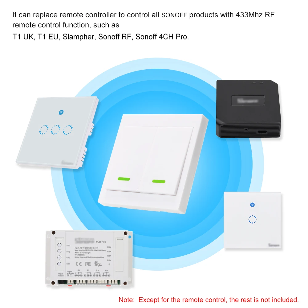 Пульт дистанционного управления настенный 433 МГц 2 клавиши 86 видов | Электроника