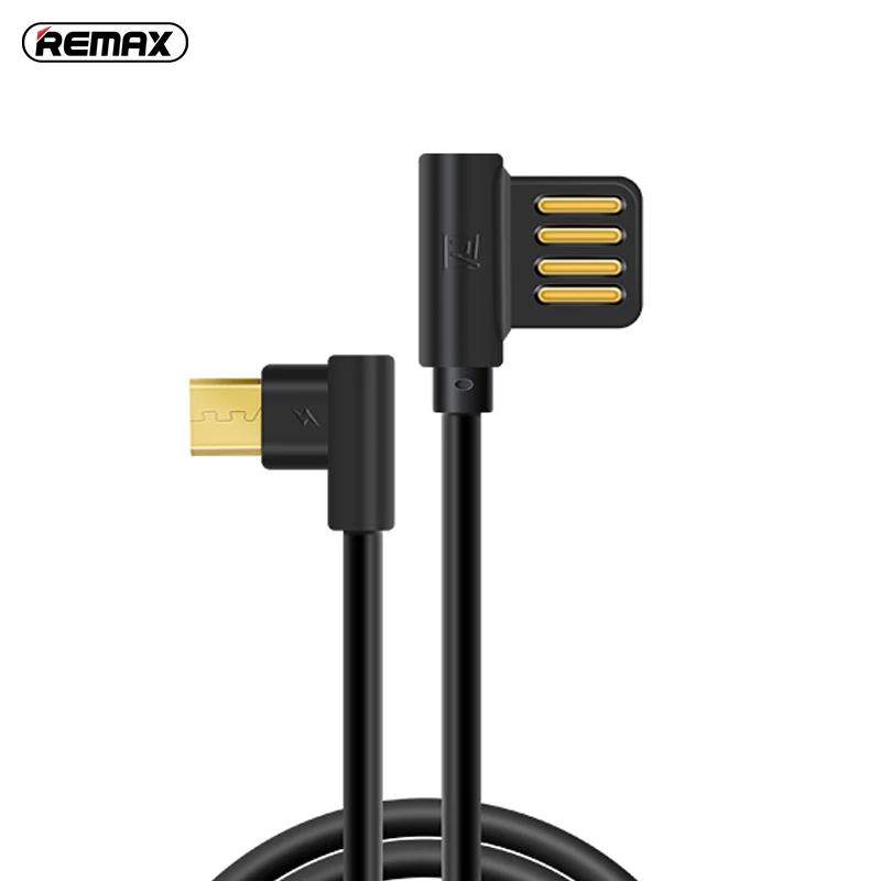 Remax 90 градусов Dual-side 1 8 м 2 micro usb Дата-кабель TPE L изгиб 2.1A Быстрая зарядка игровой