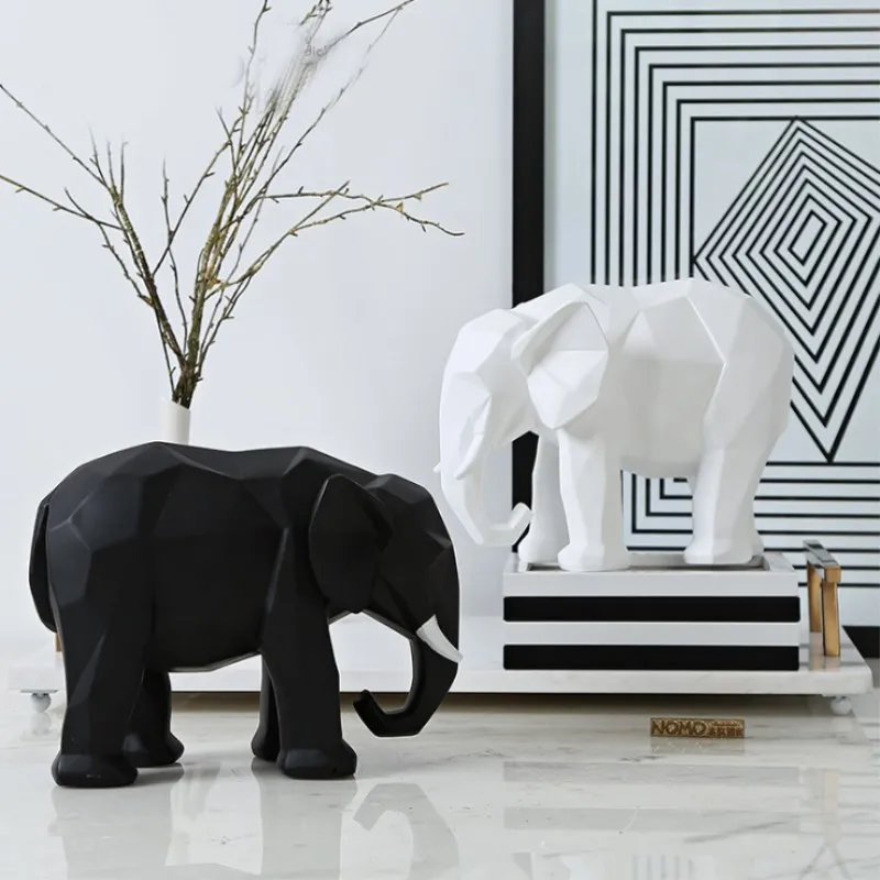 

Elephants Home Decoration Creative Geometric Origami Resin Animal Elephants TV Cabinet Desktop Decoration Crafts Ornaments