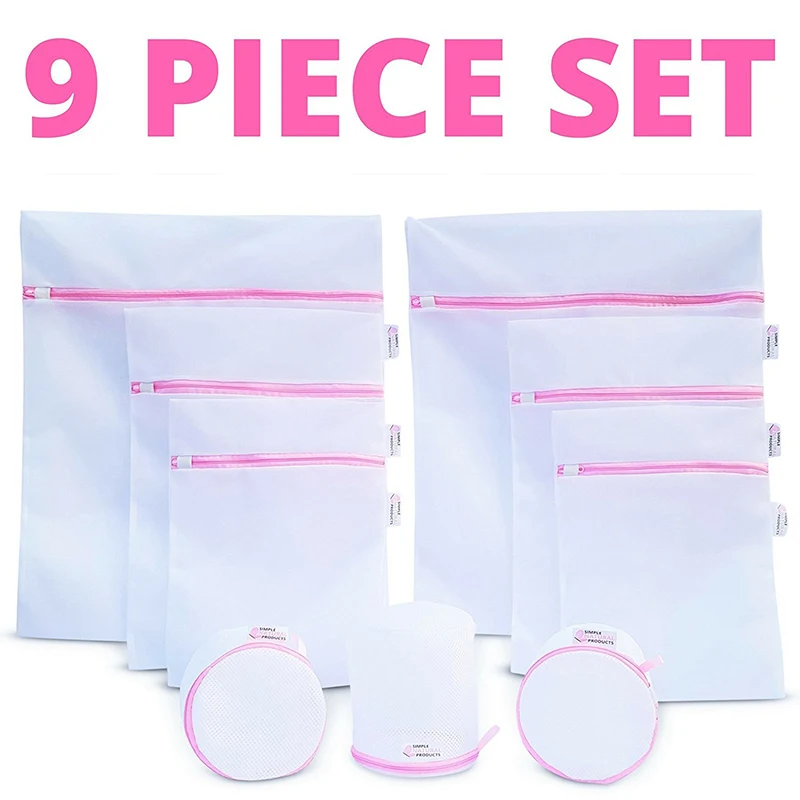 9 PCS/set Pink Fashion Lingerie Bras Laundry Bags Baskets Socks Machine Mesh Bag Household Cleaning Tools Wash Care |