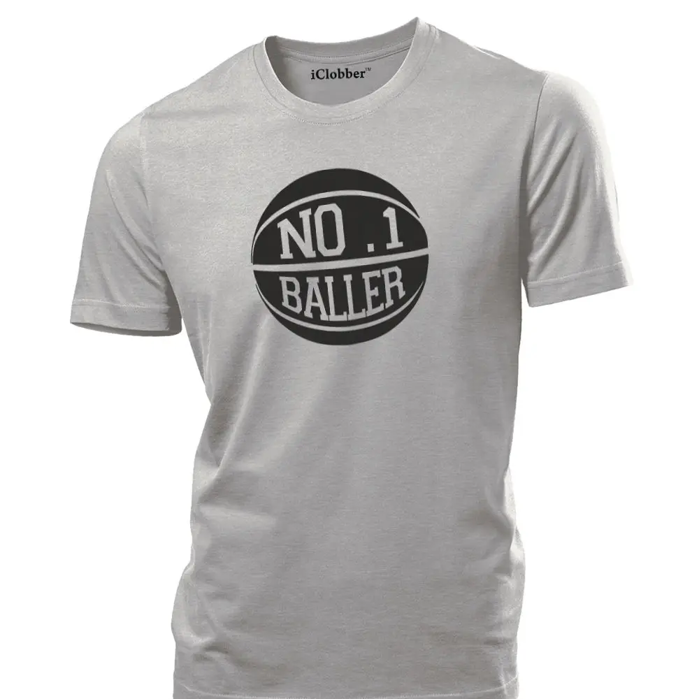 

2019 New Summer Men Hot Sale Fashion Basketballer T Shirt No 1 Baller Design Mens T Shirt Hoop Kit Hoops