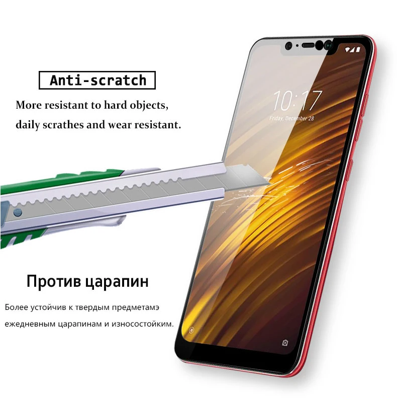 HICUTE HD высококачественное закаленное стекло с полным покрытием для XiaoMi pocophone f1 стекло pocophone f1 защита экрана 6,1" стеклянная пленка