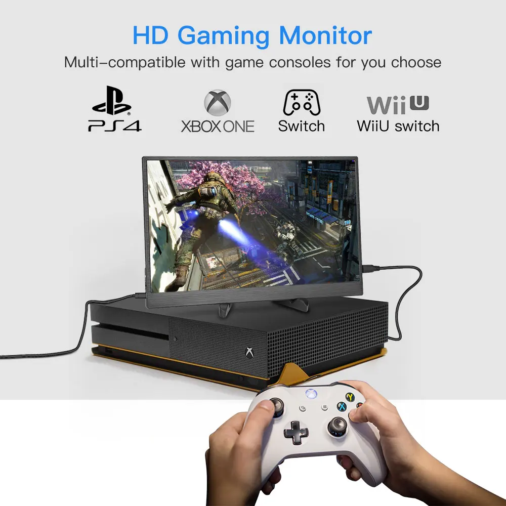 Eyoyo EM15H 15," дюймовый игровой монитор 1920x1080 178 градусов HDR дисплей второй экран для ноутбука с USB-C и HDMI входами