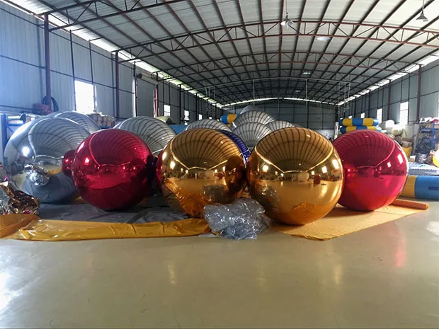 2 м серебристый и золотой надувной зеркальный шар/рекламный шар для украшения