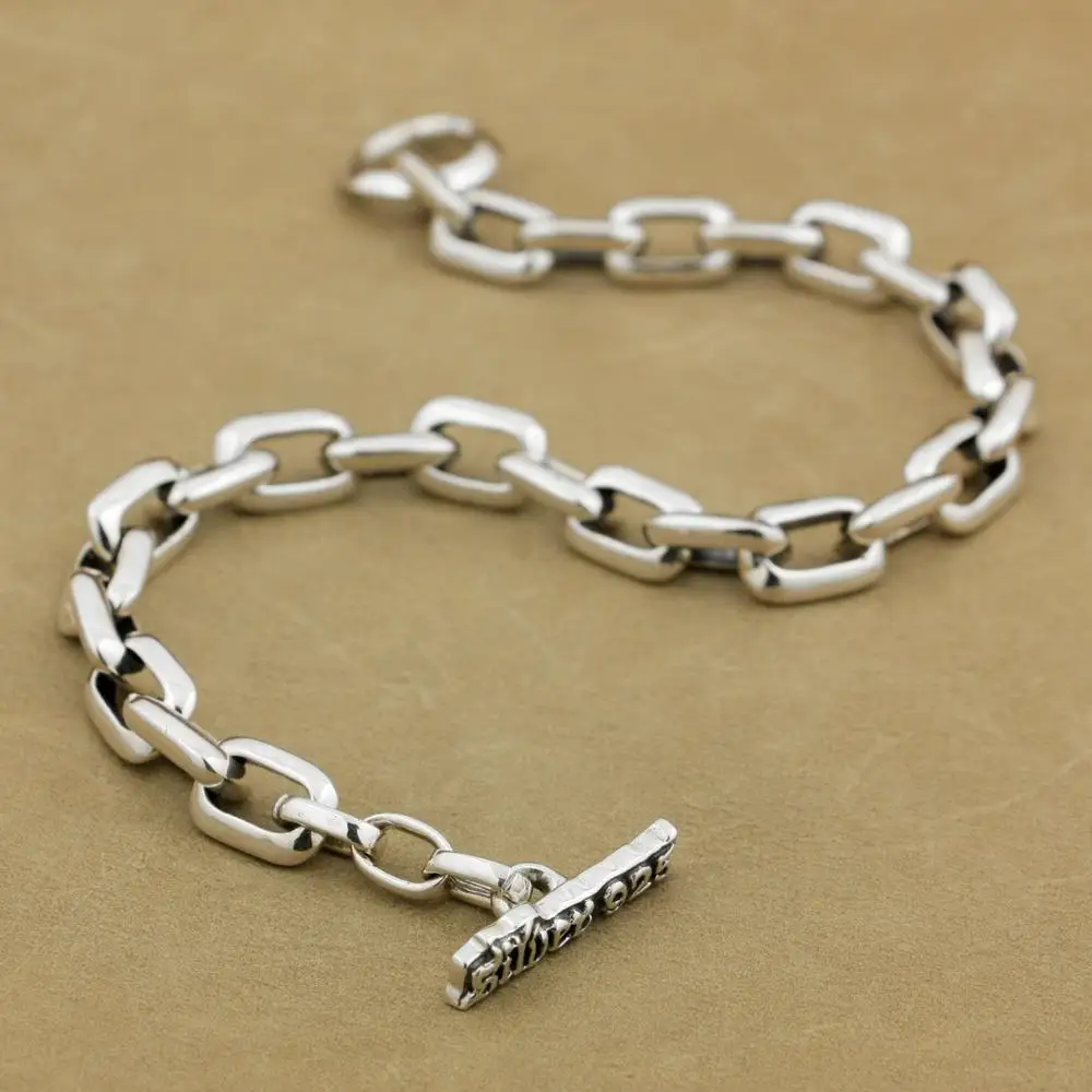 925 пробы Серебряный Мужской Байкерский браслет в стиле панк 8W010|silver tennis bracelet|silver
