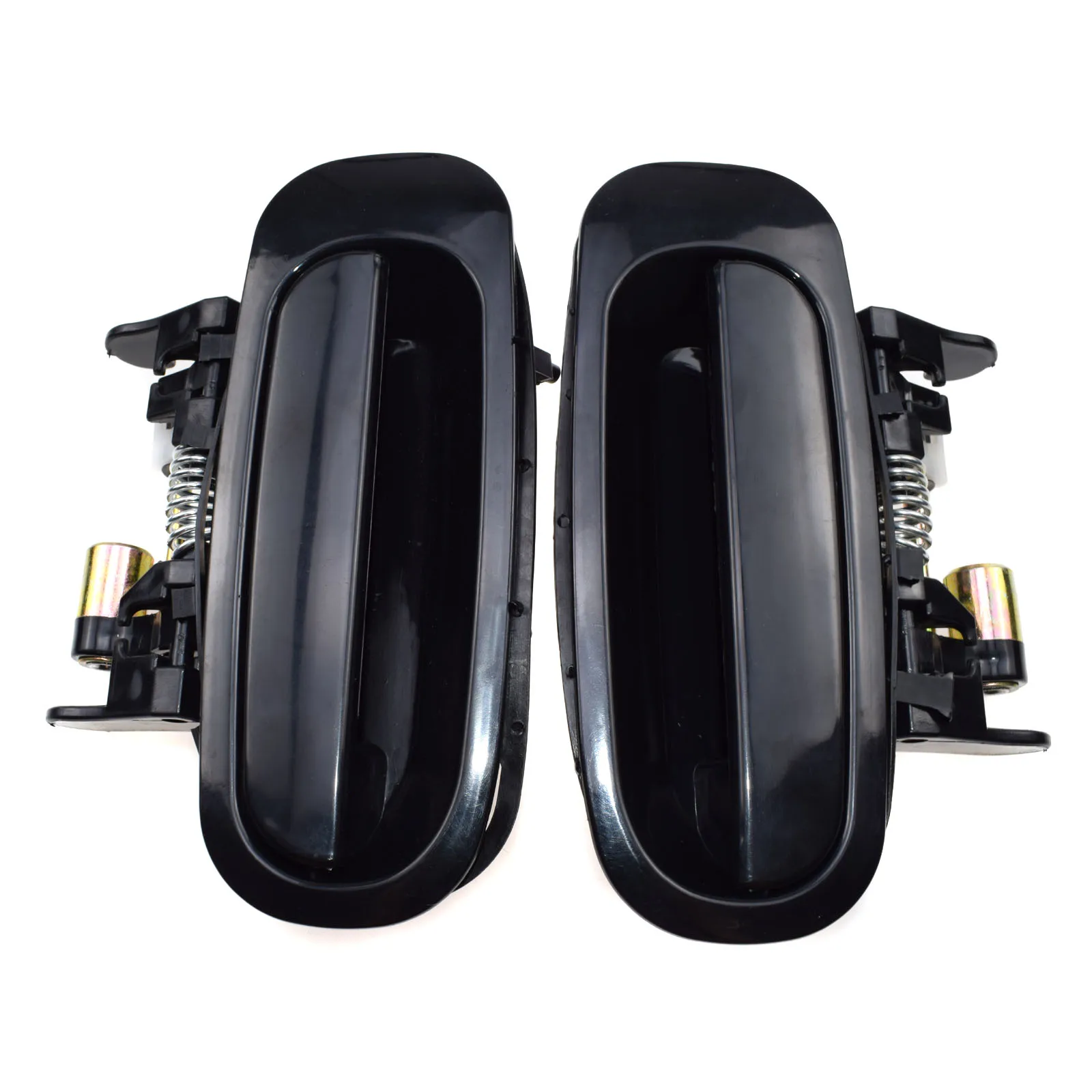 Rear Pair WOLFIGO Black Fit 98-02 Toyota Corolla Chevrolet Prizm Передняя Задняя Левая Правая наружная дверная ручка 69210-02040,69240-02040 Новинка - Цвет: Rear Pair