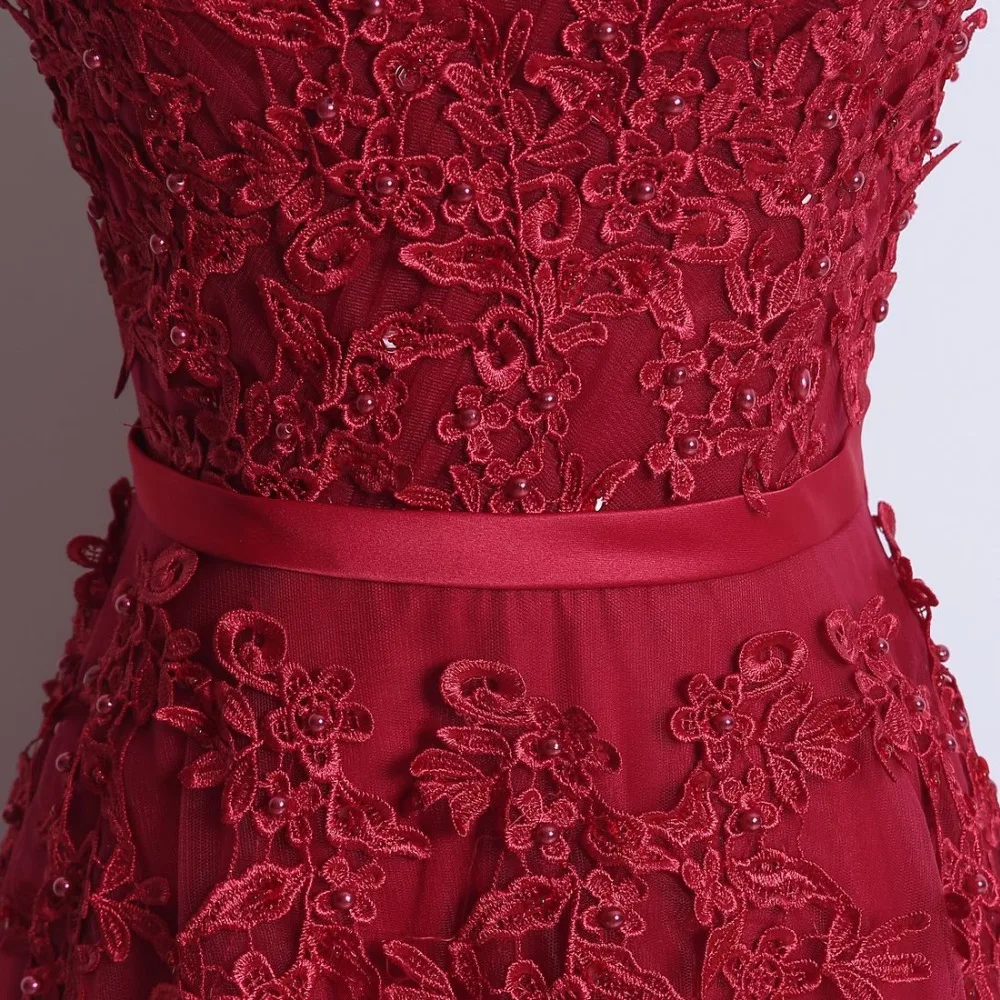 NOBLE WEISS Robe De Soiree красное вино с аппликацией бисером Длинные вечерние платья для