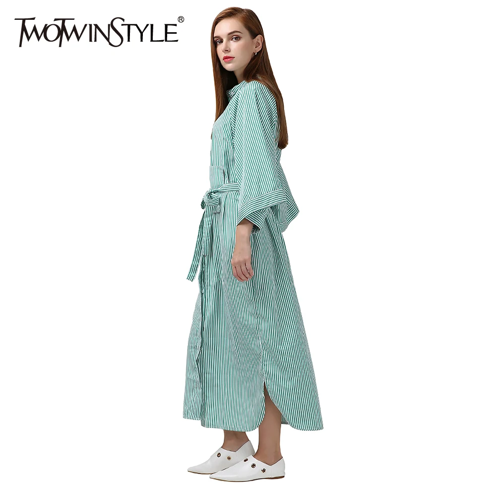 [TWOTWINSTYLE] 2019 летний пояс для кимоно на шнуровке длинная туника платье женская