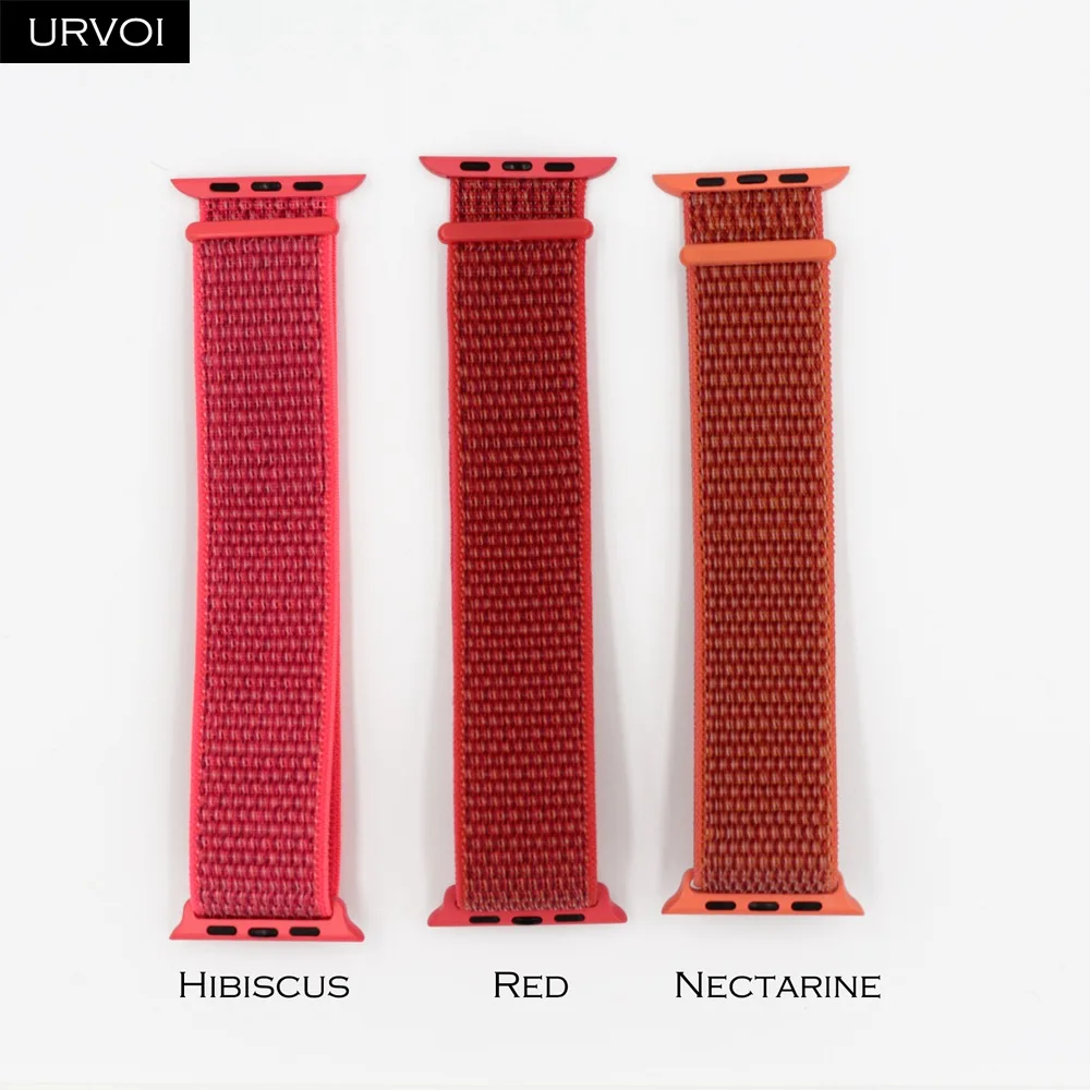 URVOI Спортивная петля для apple watch band series 5 4 3 2 1 светоотражающий ремешок для iwatch двухслойный дышащий тканый нейлон осень