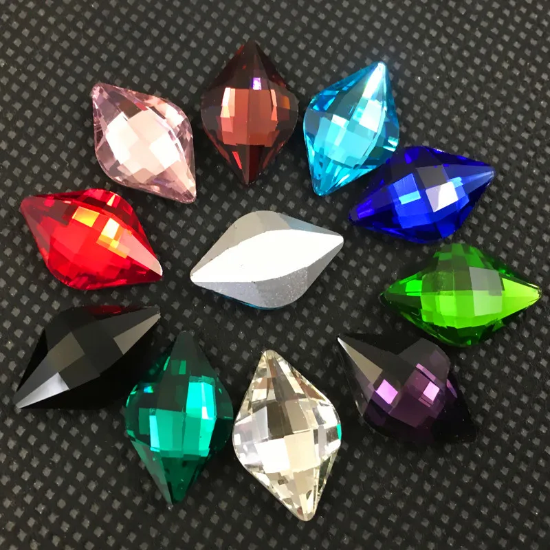 

12x19mm Lemon Glass Stone ,Pointed Back Glass Crystal Rhinestone