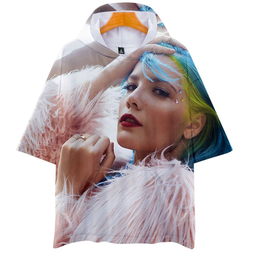 Halsey 3D толстовки 2019 Новая мода с коротким рукавом лето/весна футболка классная и