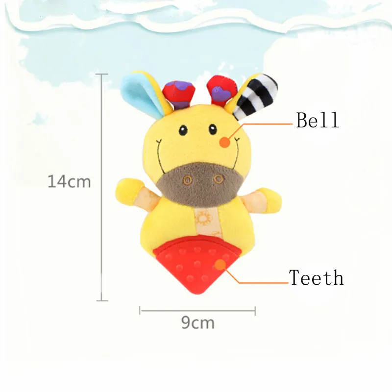 Детские игрушки в виде милых животных ручные колокольчики погремушки ручка круг