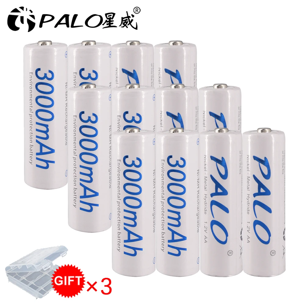 12 шт. AA батареи 1,2 V aa 3000mAh Ni-MH Предварительно заряженный аккумулятор 2A для камеры